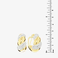 Sparkle Allure Womens Crystal 14K Gold Over Brass 25.6mm Hoop Earrings