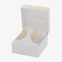 Sparkle Allure Womens Crystal 14K Gold Over Brass 25.6mm Hoop Earrings