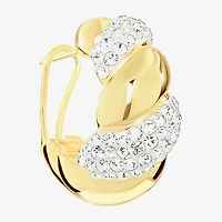Sparkle Allure Womens Crystal 14K Gold Over Brass 25.6mm Hoop Earrings