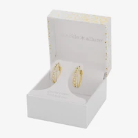 Sparkle Allure Womens Crystal 14K Gold Over Brass 25.9mm Hoop Earrings