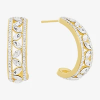 Sparkle Allure Womens Crystal 14K Gold Over Brass 26.1mm Hoop Earrings