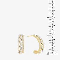 Sparkle Allure Womens Crystal 14K Gold Over Brass 26.1mm Hoop Earrings