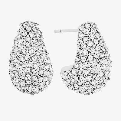 Sparkle Allure Womens Crystal Pure Silver Over Brass Drop Earrings