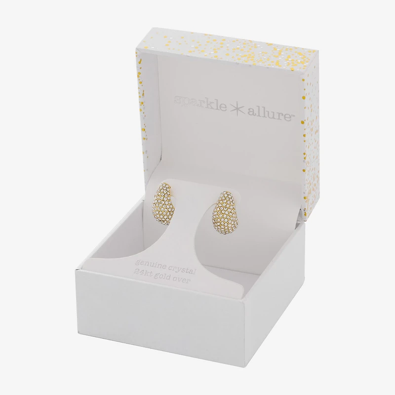 Sparkle Allure Womens Crystal 14K Gold Over Brass Drop Earrings