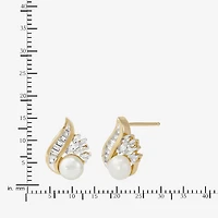 Cultured Freshwater Pearl Earrings 14K Over Sterling