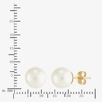 Certified Sofia™ 10K Gold 8-8.5mm Cultured Freshwater Pearl Stud Earrings