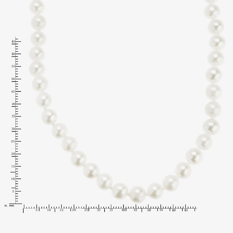 Womens White 10K Gold 18 Inch Strand Necklace