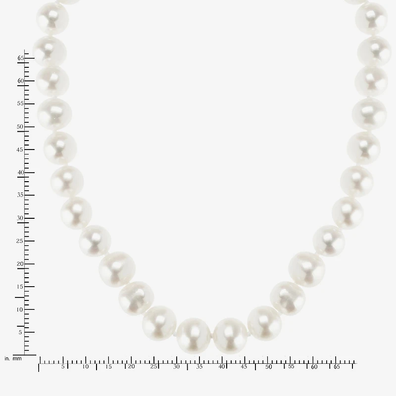 Womens White 10K Gold 18 Inch Strand Necklace
