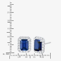3/8 CT. T.W. Lab Created Blue Sapphire 10K Gold 10.1mm Stud Earrings