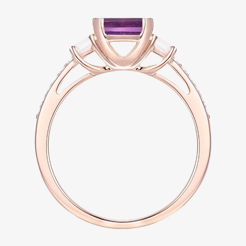 Womens Gemstone 14K Gold Over Silver Halo Delicate Cocktail Ring