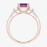 Womens Gemstone 14K Gold Over Silver Halo Delicate Cocktail Ring