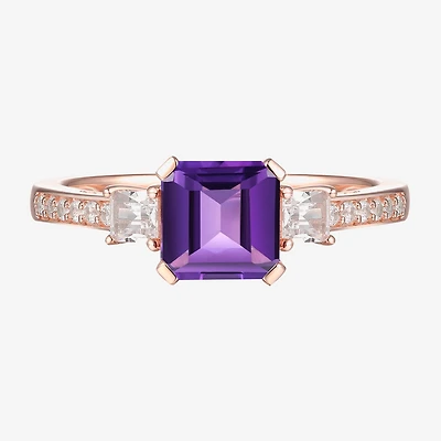 Womens Gemstone 14K Gold Over Silver Halo Delicate Cocktail Ring