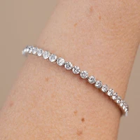 Floating Diamonds (F / Vs2) Womens 5 CT. T.W. Lab Grown White Diamond 14K Gold 7.25 Inch Tennis Bracelet