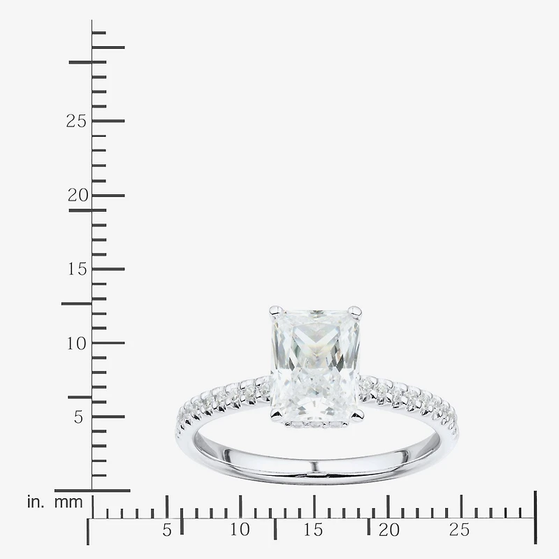 (H-I / Si1-Si2) Womens 1 3/4 CT. T.W. Lab Grown White Diamond 10K Gold Side Stone Engagement Ring