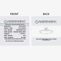 (G-H /  Si1-Si2) Womens 1 CT. T.W. Lab Grown White Diamond 10K Gold Side Stone Engagement Ring