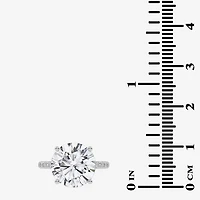 (G-H / Si1-Si2) Womens 5 1/2 CT. T.W. Lab Grown White Diamond 14K Gold Round Side Stone Engagement Ring