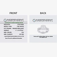 Signature By Modern Bride (G-H / Si1-Si2) Womens Lab Grown White Diamond 10K Gold Round Side Stone Halo Bridal Set