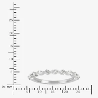 (H-I / Si1-Si2) Womens 1/2 CT. T.W. Lab Grown White Diamond 10K Gold Marquise Wedding Band