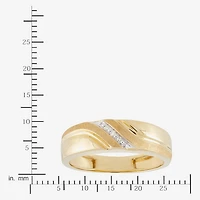 Mens Diamond-Accent Band 10K Gold