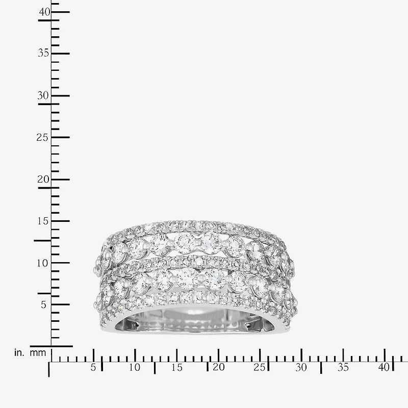 (H-I / Si1-Si2) Womens 5.5MM 2 CT. T.W. Lab Grown White Diamond 10K Gold Anniversary Band