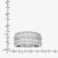 (H-I / Si1-Si2) Womens 5.5MM 2 CT. T.W. Lab Grown White Diamond 10K Gold Anniversary Band
