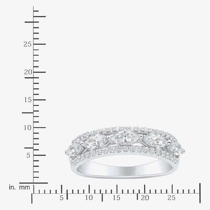 (H-I / Si1-Si2) Womens 1 CT. T.W. Lab Grown White Diamond 10K Gold Anniversary Band