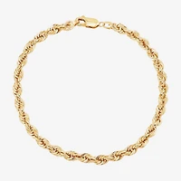 Mens 10K Gold 8 1/2 Inch Hollow Rope Chain Bracelet