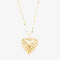Womens 10K Gold Heart 18 Inch Pendant Necklace