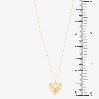 Womens 10K Gold Heart 18 Inch Pendant Necklace