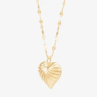 Womens 10K Gold Heart 18 Inch Pendant Necklace