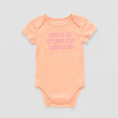 Okie Dokie Baby Girls Crew Neck Short Sleeve Rib Bodysuit
