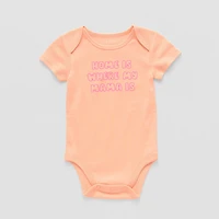 Okie Dokie Baby Girls Crew Neck Short Sleeve Rib Bodysuit