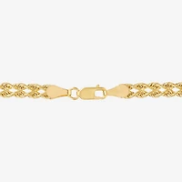 Womens 10K Tri-Color Gold 18 Inch Rope Chain Necklace