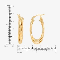 Made in Italy Womens 14K Gold 33.5mm Curved Hoop Earrings