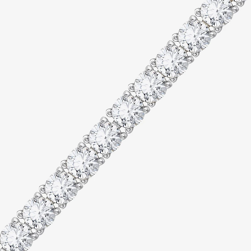 Diamonart Womens Cubic Zirconia Sterling Silver Round 7.25 Inch Tennis Bracelet