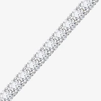 Diamonart Womens Cubic Zirconia Sterling Silver Round 7.25 Inch Tennis Bracelet