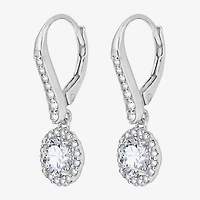 Diamonart Womens Cubic Zirconia Sterling Silver Round Drop Earrings