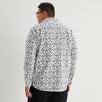 Shaquille O'Neal XLG™ Mens Long Sleeve Classic Fit Big and Tall Button-Down Shirt