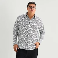 Shaquille O'Neal XLG™ Mens Long Sleeve Classic Fit Big and Tall Button-Down Shirt