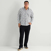 Shaquille O'Neal XLG™ Mens Long Sleeve Classic Fit Big and Tall Button-Down Shirt