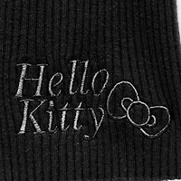 Juniors Girls Night Out Fur Trim Womens V Neck Long Sleeve Hello Kitty Pullover Sweater