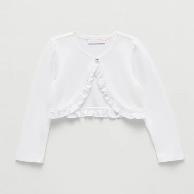 Bonnie Jean Toddler Girls Round Neck Long Sleeve Button Cardigan