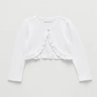 Bonnie Jean Toddler Girls Round Neck Long Sleeve Button Cardigan