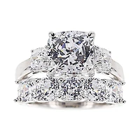 100 Facets by DiamonArt® Sterling Silver Cubic Zirconia Bridal Set