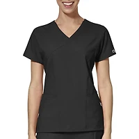 Wink® W123 By Wonderwink 6455 Mock Wrap Womens Plus V Neck Short Sleeve Moisture Wicking Wrinkle Resistant Quick Dry Scrub Top