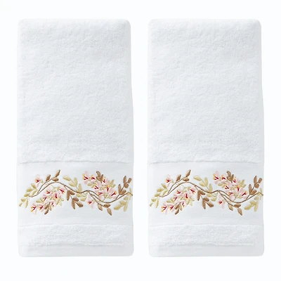 Saturday Knight Misty Floral 2-pk Embroidered Hand Towels