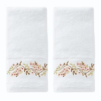 Saturday Knight Misty Floral 2-pk Embroidered Hand Towels