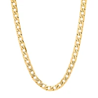 Mens 18K Gold Over Stainless Steel Hypoallergenic 24 Inch Curb Chain Necklace