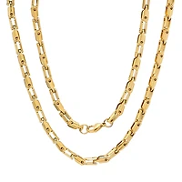 Mens 18K Gold Over Stainless Steel Hypoallergenic 24 Inch Mariner Chain Necklace