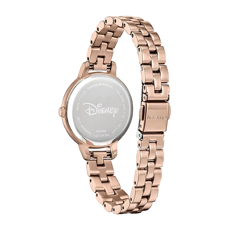 Citizen Minnie Mouse Womens Rose Goldtone Stainless Steel Bracelet Watch Ew2448-51w